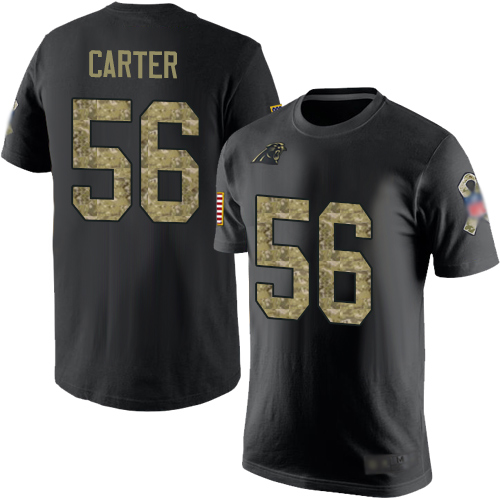 Carolina Panthers Men Black Camo Jermaine Carter Salute to Service NFL Football #56 T Shirt